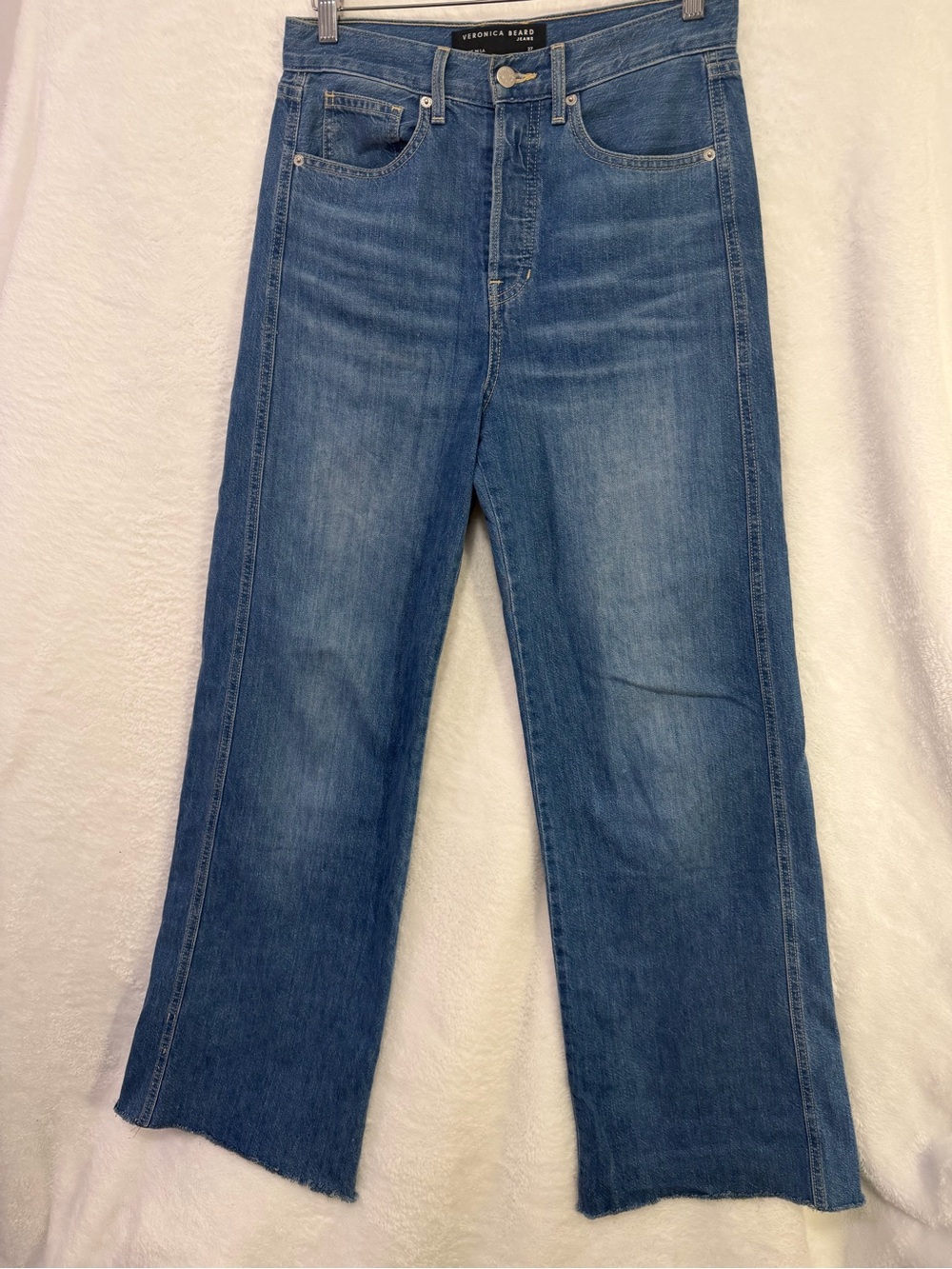 Veronica Beard Kasey Wide Leg Jeans Mid Rise Blue Size 27 Wide Leg Luxury Denim - Picture 4 of 15
